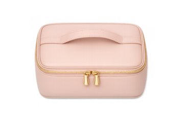 Minimalist cosmetic pouch design in soft pastel for elegant travel and storage solutions