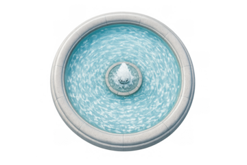 Circular fountain with central water spray - perfect for architectural design and landscaping projects