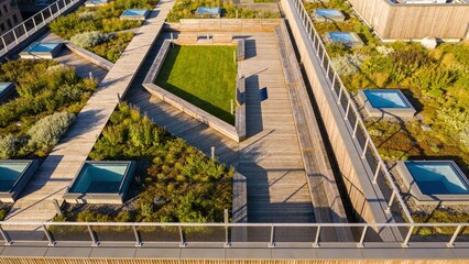 Urbane &Ouml;kosysteme: Hochwertige Gr&uuml;ndach-Architektur und nachhaltige Dachlandschaften aus der Vogelperspektive