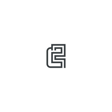 C2 letter and number monogram logo concept.