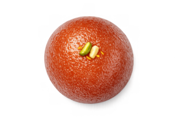 Delicious gulab jamun close-up with pistachio garnish - ideal for culinary designs