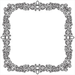 Elegant Antique Floral Ornamental Circle Frame