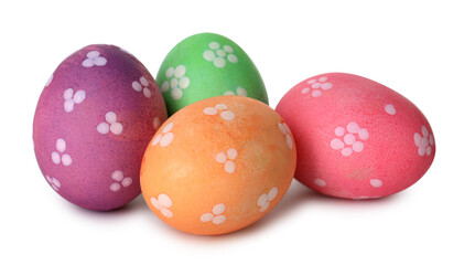 Obraz premium Many painted Easter eggs isolated on white