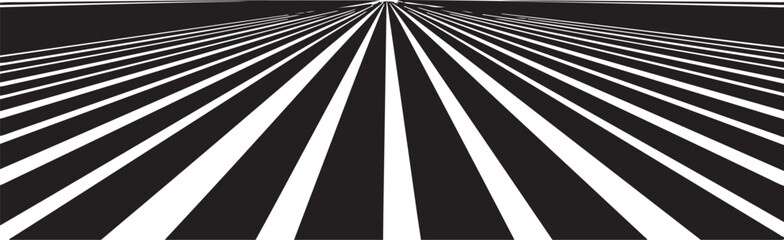 Black and white striped pattern with converging lines design