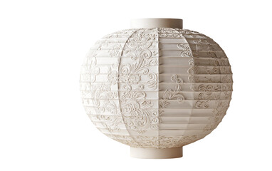 Decorative paper lantern with classic motifs presented in minimal studio setting for festive design concepts isolated on transparent background PNG