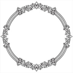 Elegant Victorian Ornamental Circle Frame Design