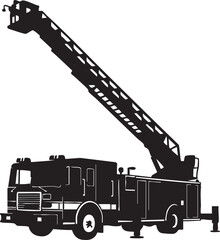 Black and white ladder fire truck ladder truck emergency vehicle 1