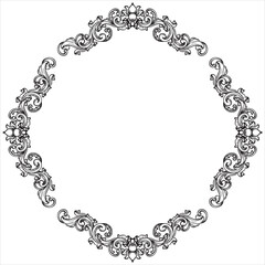 Classic Ornamental Round Frame With Baroque Style