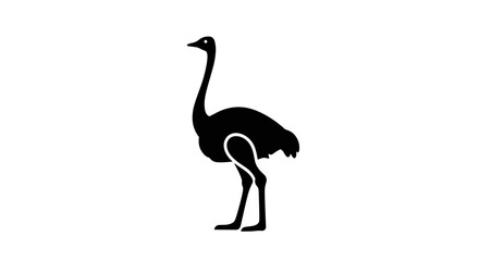 Obraz premium Elegant Ostrich Silhouette A Striking Wildlife Illustration.