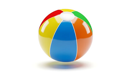 Colorful inflatable beach ball isolated on white background for summer fun