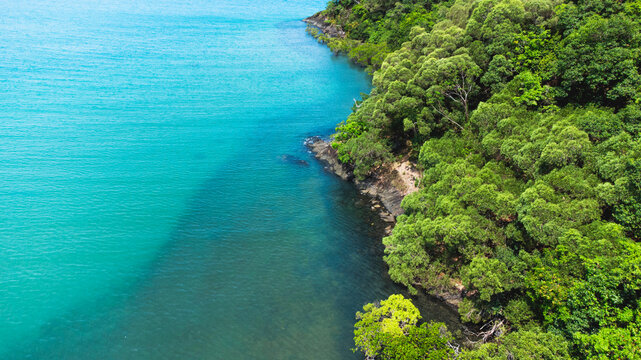 Aerial view of Cap tribulation, Queensland, Australia