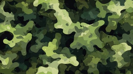 Fototapeta premium Green Camouflage Pattern Background Military Style Abstract Design Texture
