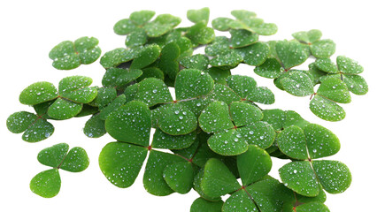 Shamrock clovers with water droplets