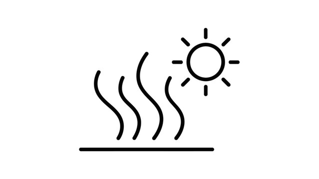 Sun with heat waves rising.