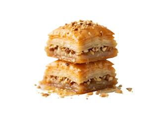 Baklava is a national dessert with roots in Jewish, Turkish, and Arabic cultures. Macro and selective focus
