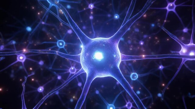 Neuronales Netzwerk in Blau &ndash; KI- und Neuroforschung-Tech-Concept