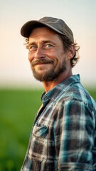 Smiling Farmer in Field