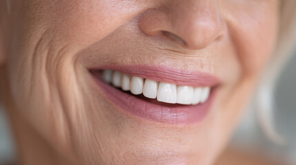 Woman Smiling Showing Healthy White Teeth for Dental Care Concept