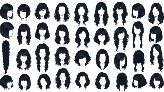 A comprehensive collection of diverse black hairstyles for women, showcasing various lengths, textures, and styles.