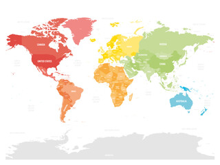 A detailed political map displays countries of the world colored in different shades, highlighting capital cities. Useful for education and reference purposes in global studies.