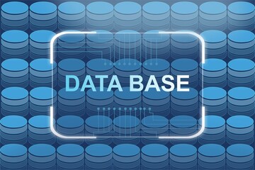 Data base with data base icon concept background