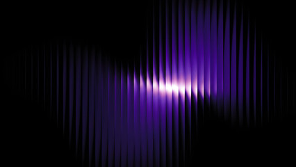 Vibrant abstract visualization of undulating light energy, showcasing a central purple and white luminous pulse against a deep black backdrop, evoking modern digital fluidity and futuristic energy