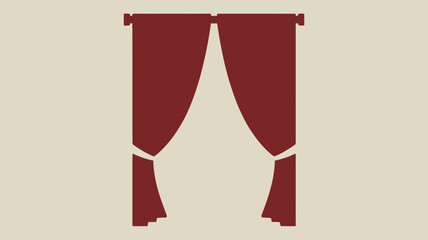 Red curtains drape elegantly