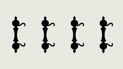 Series of ornate door handles