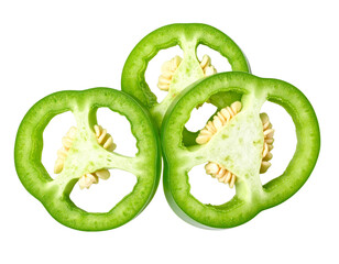  Twisted Green Chile Pepper with Water Droplets, Macro Close-Up, Isolated on Transparent Background