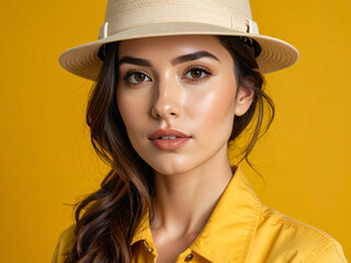 young woman in hat