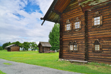 Old ancient wooden home at day.