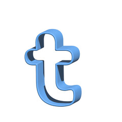 Fototapeta premium 3D thin alphabet Letter Graphic