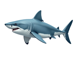 Fototapeta premium An illustration of a cartoon shark with its mouth open, showing off its sharp teeth