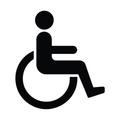 Wheelchair symbol for accessibility and disability awareness signs and logos icon