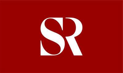 SR Letter Minimalist Logo Vector Illustration , Initial Logo Design