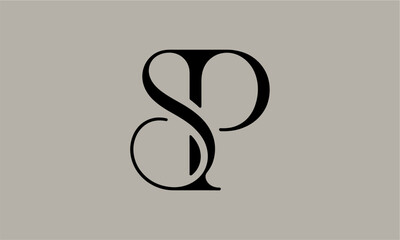 SP Letter Minimalist Logo Vector Illustration , Initial Logo Design