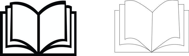 Open book icon pictogram set illustration,book icon set education study reading learning language skill sign symbol line pictogram vector illustration design flat graphic design. © amna