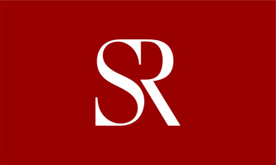 SR Letter Minimalist Logo Vector Illustration , Initial Logo Design