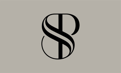 SP Letter Minimalist Logo Vector Illustration , Initial Logo Design