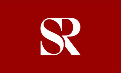 SR Letter Minimalist Logo Vector Illustration , Initial Logo Design