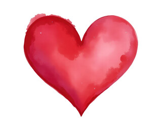 A single red heart-shaped balloon floating on a plain white background