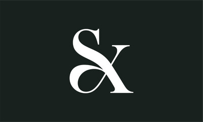 SX Letter Minimalist Logo Vector Illustration , Initial Logo Design