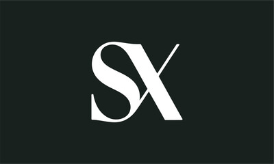 SX Letter Minimalist Logo Vector Illustration , Initial Logo Design