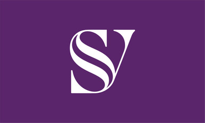 SY Letter Minimalist Logo Vector Illustration , Initial Logo Design