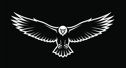 Obraz premium Powerful Eagle Logo Vector Illustration - Majestic Bird of Prey Silhouette for Branding.