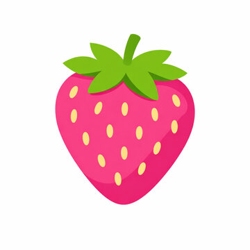 Ripe red strawberry fruit icon for sweet snacks and nutrition.