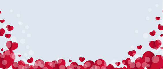 Valentines Day Border Blue Background