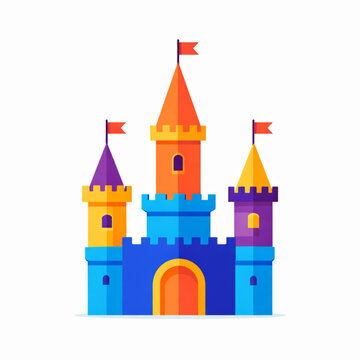 Fairytale palace vector illustration for children storybooks and travel.