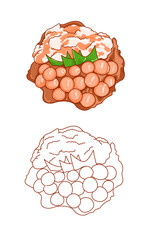 Rice porridge and rice flour balls with sweet palm sugar sauce. Indonesian traditional local food