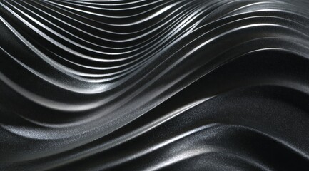 Fototapeta premium Abstract dark metallic wavy pattern background for creative design elements